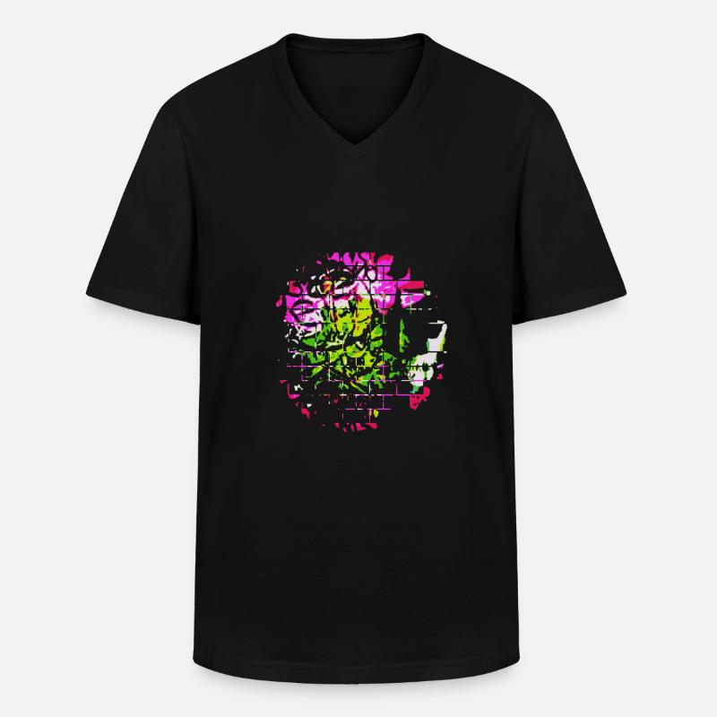 Graffiti - Männer-T-Shirt mit V-Ausschnitt - Schwarz