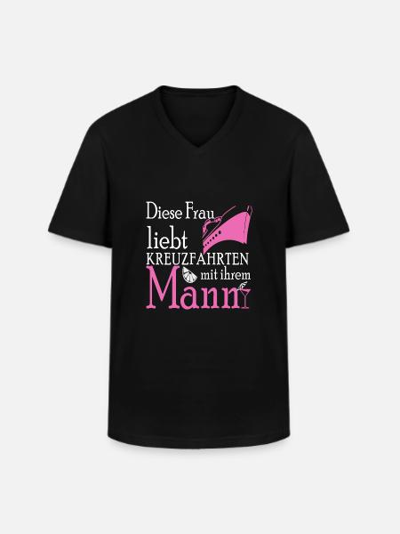 Kreuzfahrten mit dem Mann - Männer-T-Shirt mit V-Ausschnitt - Schwarz