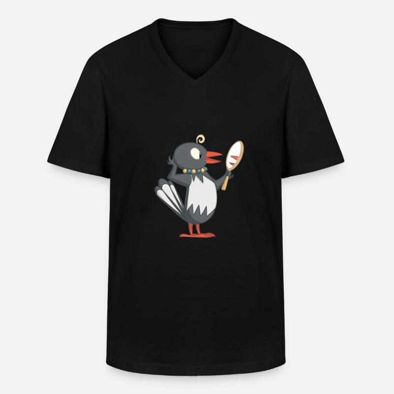 Frau Ester mit Spiegel - Männer-T-Shirt mit V-Ausschnitt - Schwarz