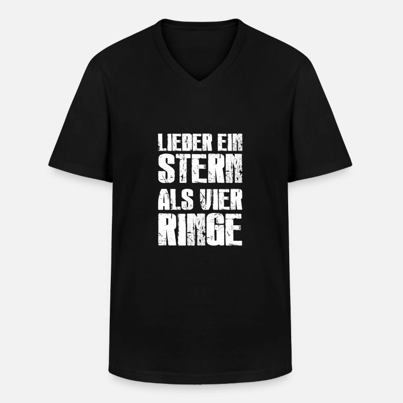 Lieber Stern als Ring - Männer-T-Shirt mit V-Ausschnitt - Schwarz