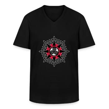 Bretagne Hermines - T-shirt col V Homme - noir - Devant - AI Model Male 178 dark (178cm)