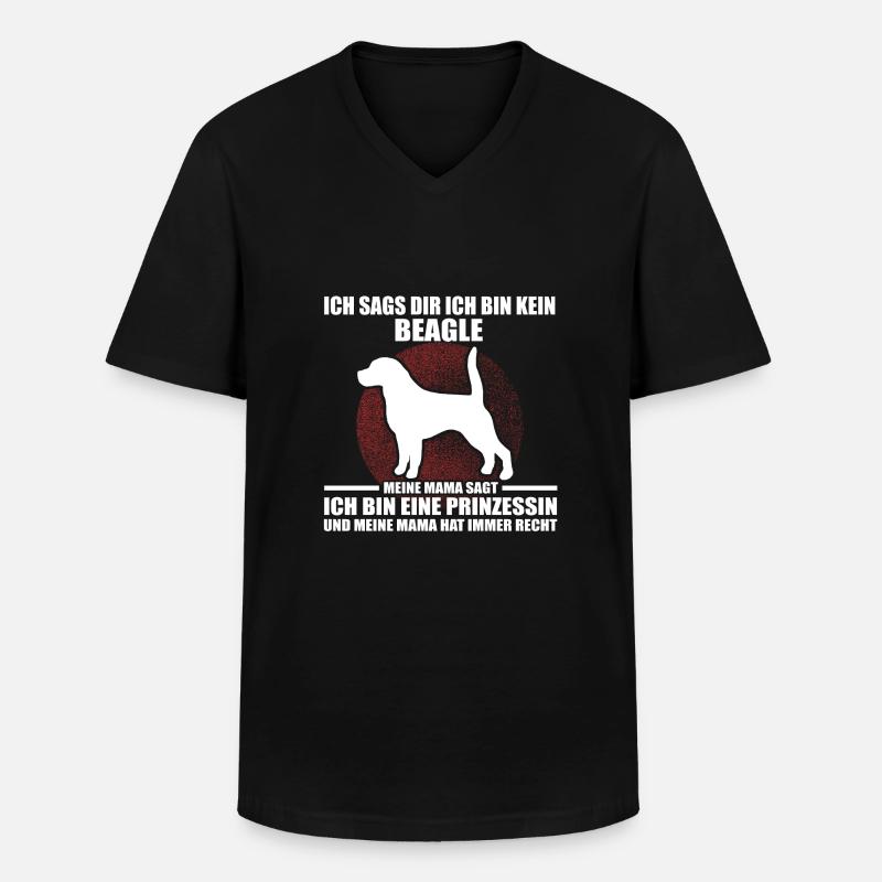 BEAGLE - Männer-T-Shirt mit V-Ausschnitt - Schwarz