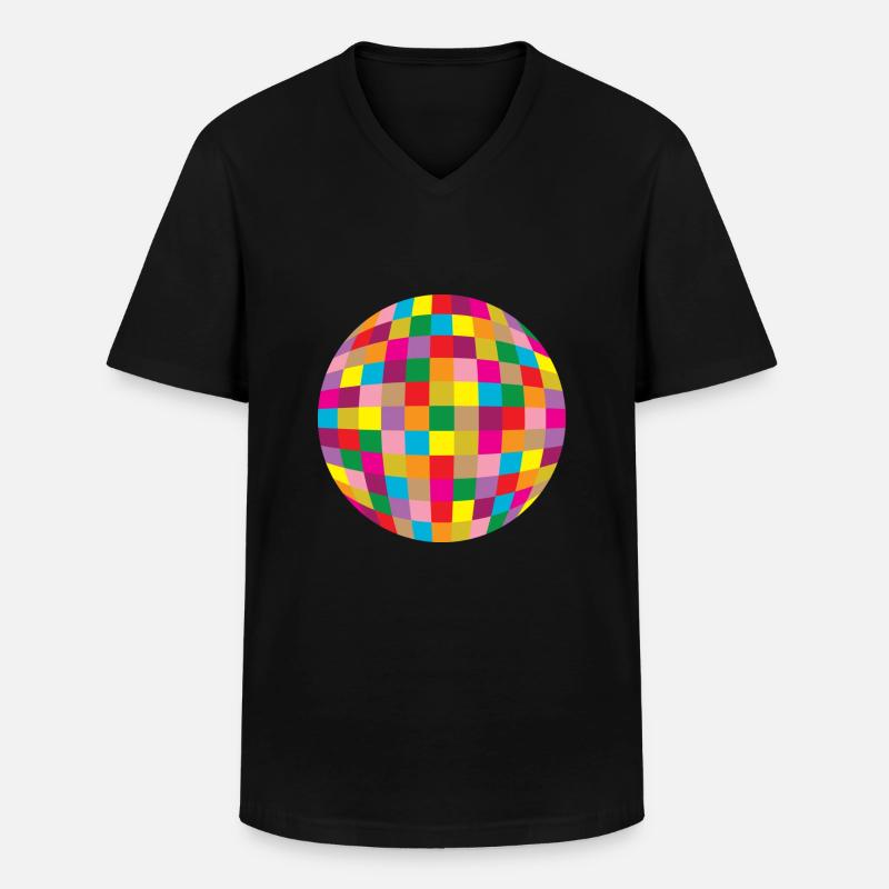 Disco ball - Männer-T-Shirt mit V-Ausschnitt - Schwarz