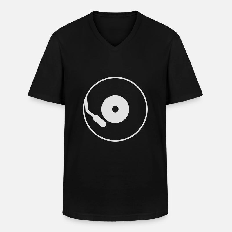 Schallplatte - Männer-T-Shirt mit V-Ausschnitt - Schwarz