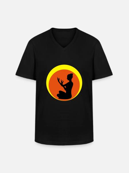 Joga - Männer-T-Shirt mit V-Ausschnitt - Schwarz