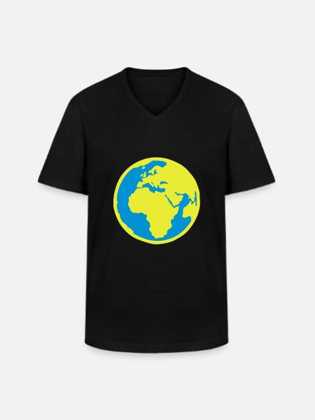 planet earth bleu1 - Men's V-Neck T-Shirt - black