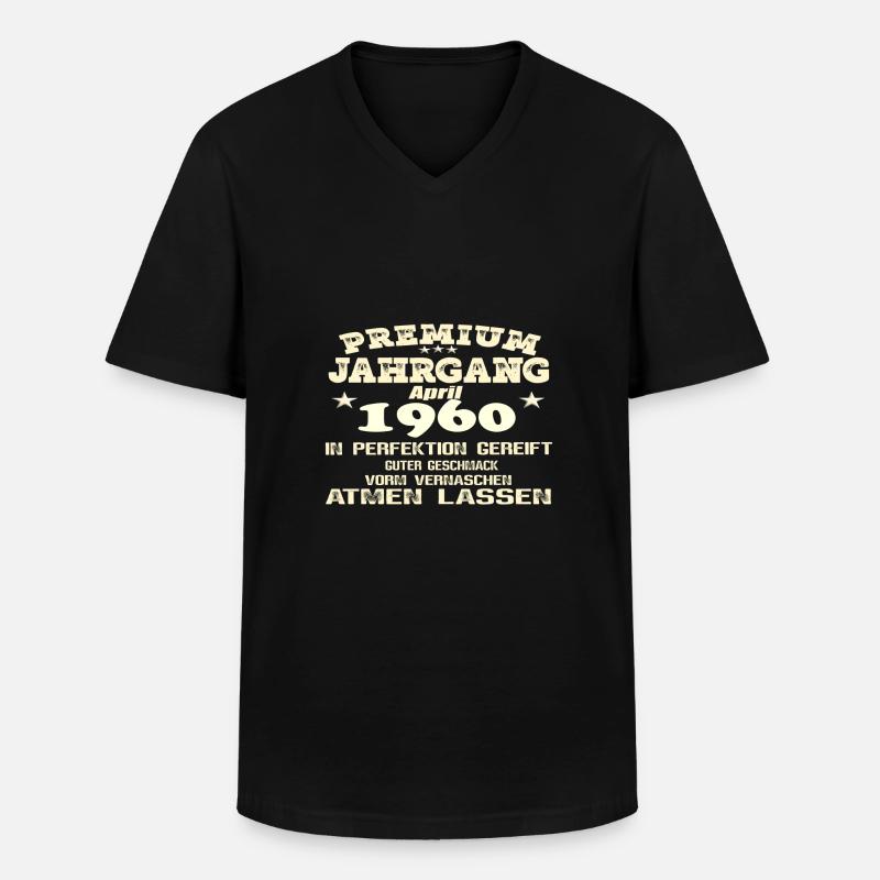1960 - In Perfektion gereift - Männer-T-Shirt mit V-Ausschnitt - Schwarz