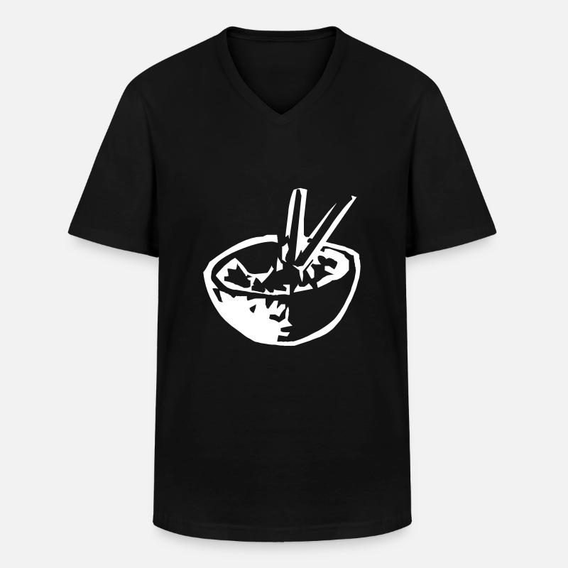 Schuessel mit Essen - Männer-T-Shirt mit V-Ausschnitt - Schwarz