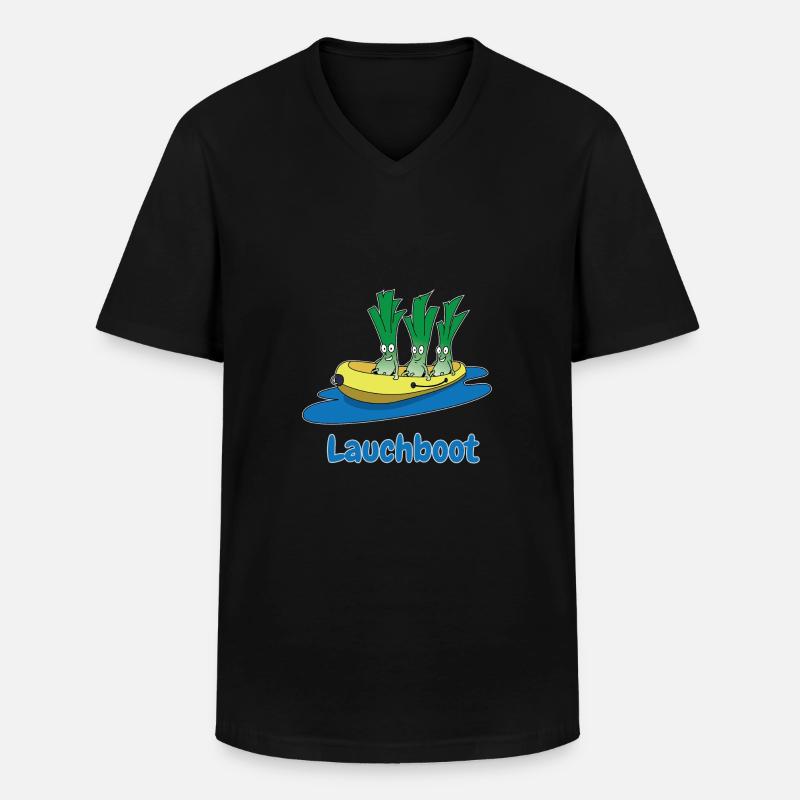 Lauchboot Lauch Schlauchboot Witzige Geschenkidee - Männer-T-Shirt mit V-Ausschnitt - Schwarz