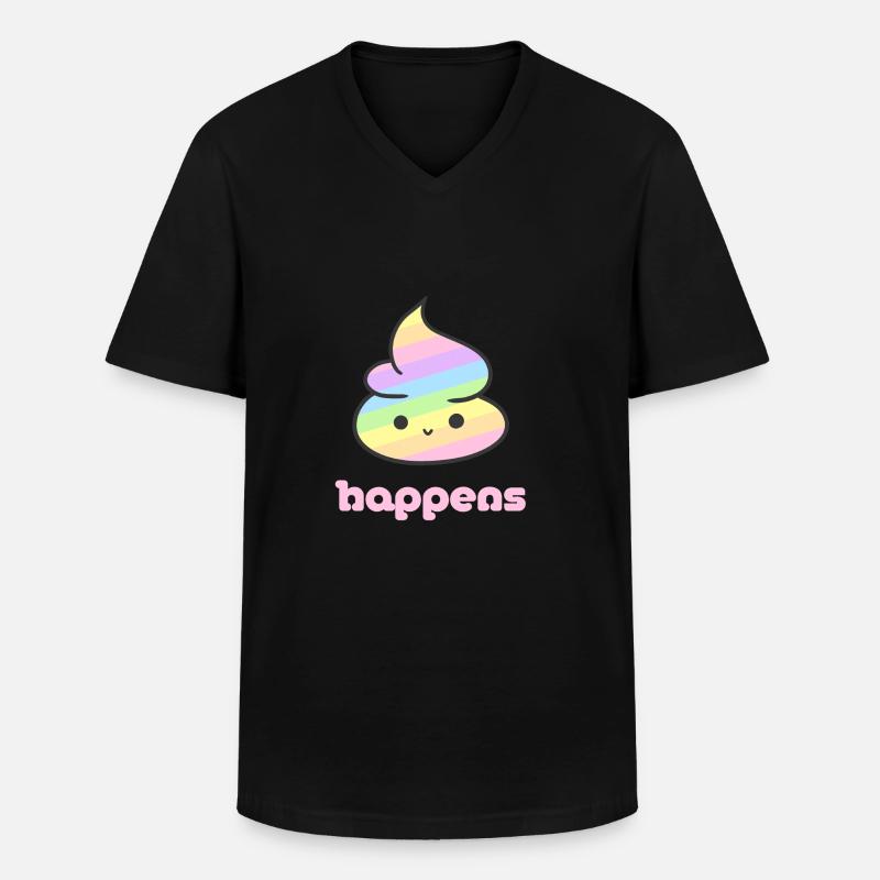 Shit happens - Männer-T-Shirt mit V-Ausschnitt - Schwarz
