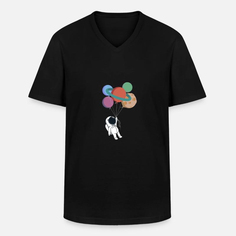 Space Baloons - Männer-T-Shirt mit V-Ausschnitt - Schwarz