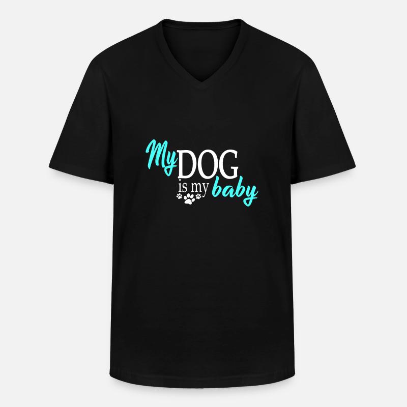 Hund Hunde - Männer-T-Shirt mit V-Ausschnitt - Schwarz