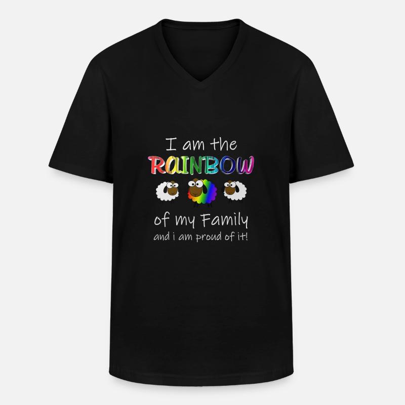 Rainbow Sheep - Männer-T-Shirt mit V-Ausschnitt - Schwarz
