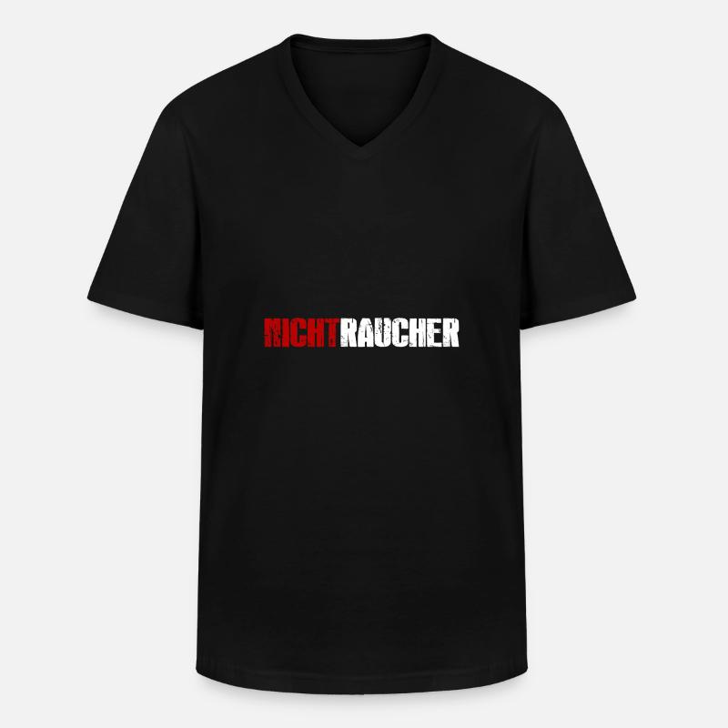 Nichtraucher - Männer-T-Shirt mit V-Ausschnitt - Schwarz