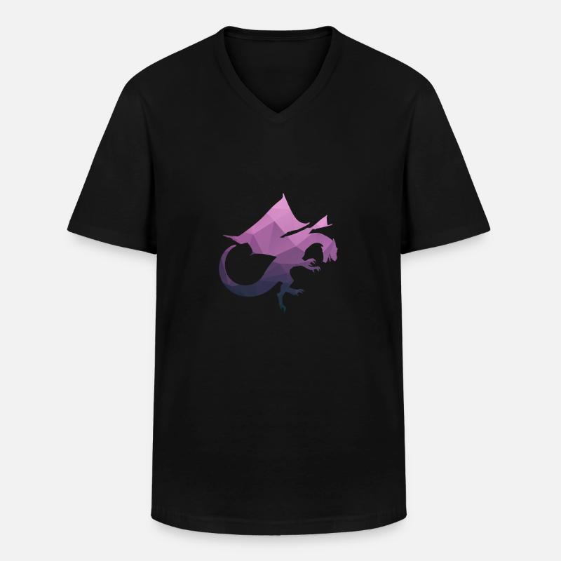 Drachen - Männer-T-Shirt mit V-Ausschnitt - Schwarz