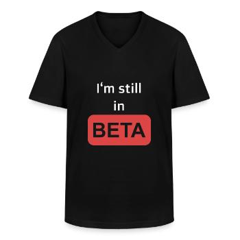 Still in Beta - Men's V-Neck T-Shirt - black - Front - AI Model Male 178 dark (178cm)