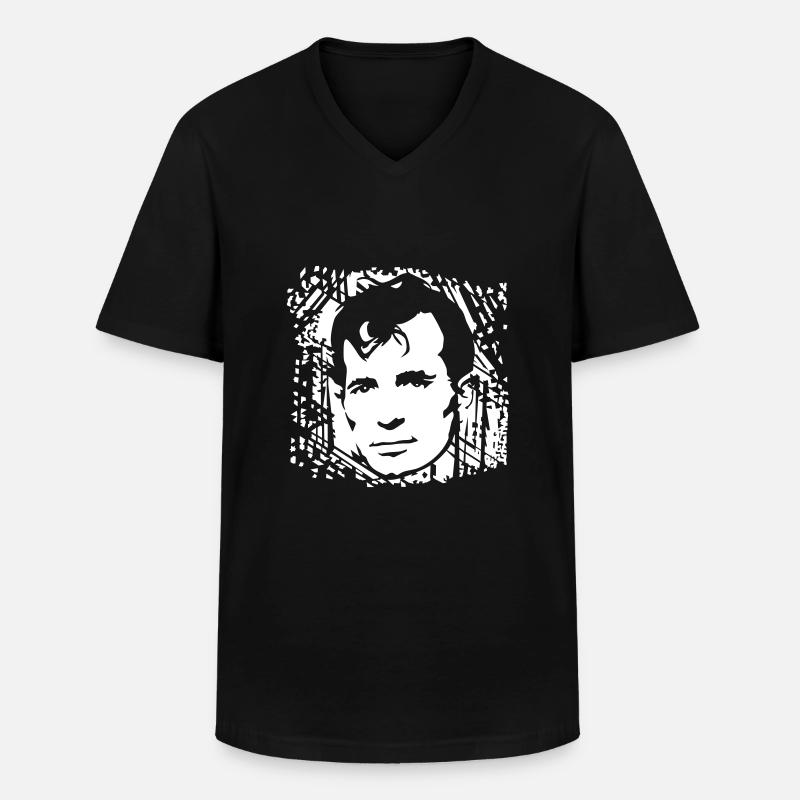 Jack Kerouac - Männer-T-Shirt mit V-Ausschnitt - Schwarz