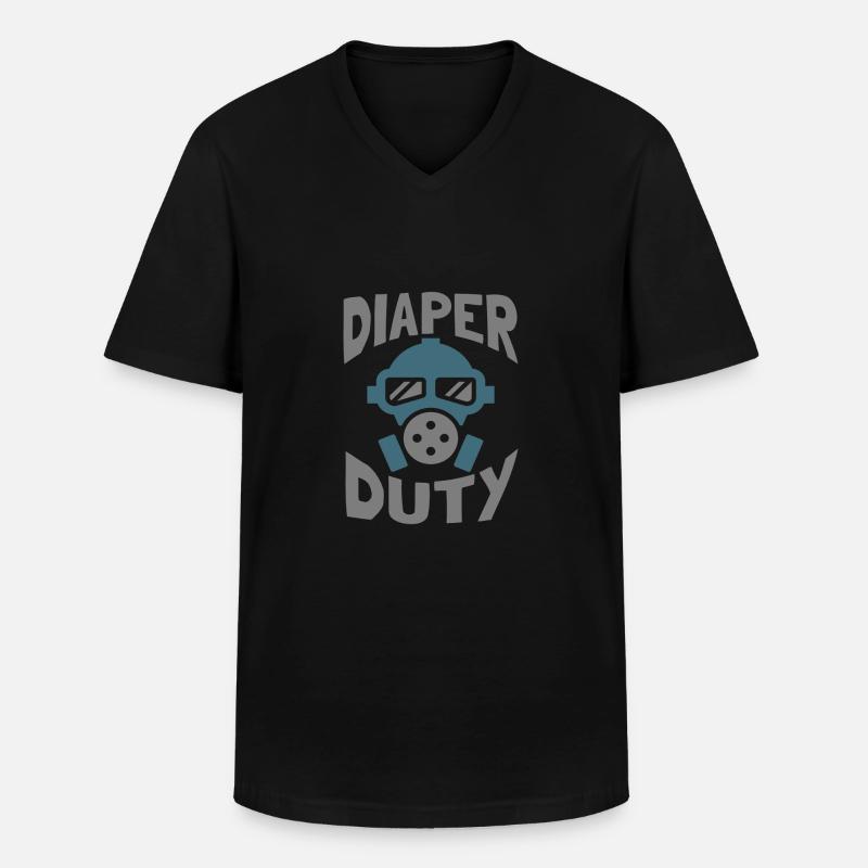 Windel wechseln - Männer-T-Shirt mit V-Ausschnitt - Schwarz