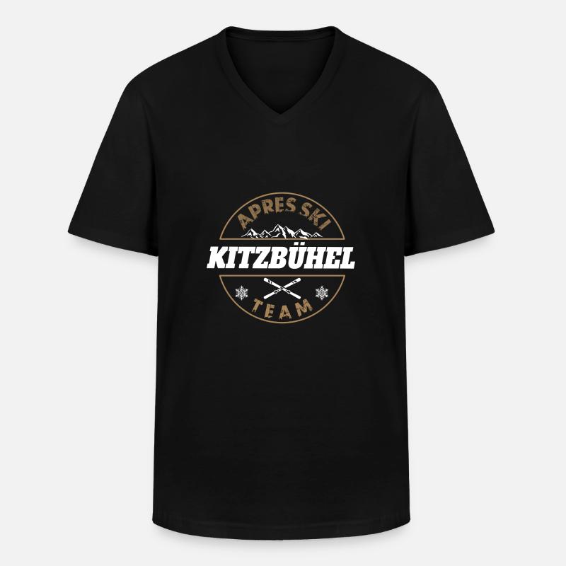 Kitzbühel Apres ski team - Männer-T-Shirt mit V-Ausschnitt - Schwarz