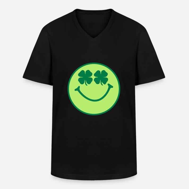 Smiley - Männer-T-Shirt mit V-Ausschnitt - Schwarz