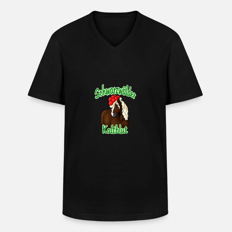 Schwarzwälder Kaltblut - Männer-T-Shirt mit V-Ausschnitt - Schwarz