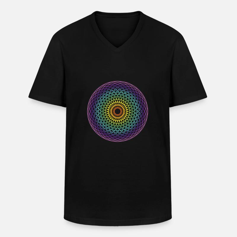 Torus Yantra - Männer-T-Shirt mit V-Ausschnitt - Schwarz