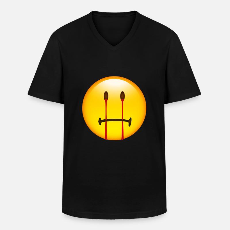 Smiley Halloween - Männer-T-Shirt mit V-Ausschnitt - Schwarz