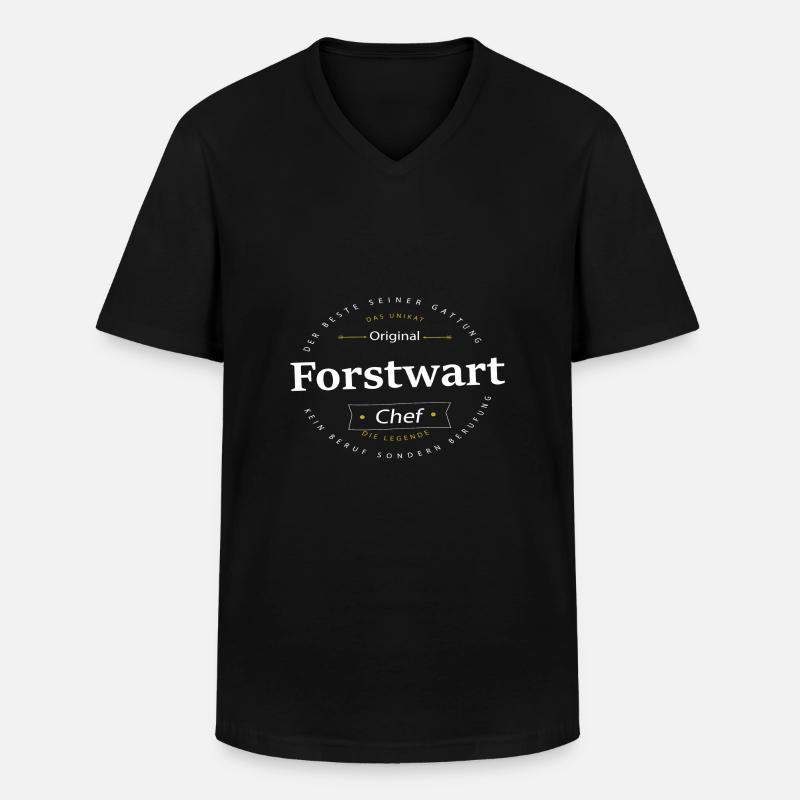 Beruf Forstwart - Männer-T-Shirt mit V-Ausschnitt - Schwarz