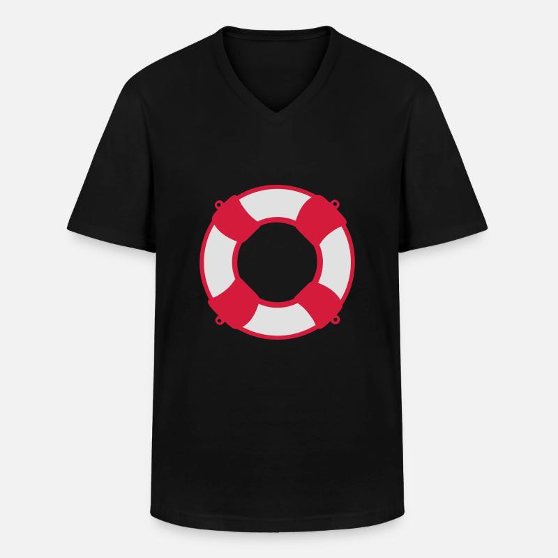 Rettungsring - Männer-T-Shirt mit V-Ausschnitt - Schwarz