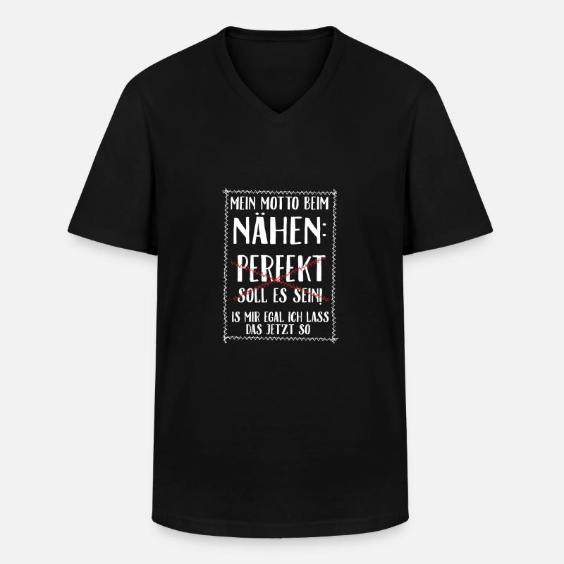 Nähen is mir egal - Männer-T-Shirt mit V-Ausschnitt - Schwarz