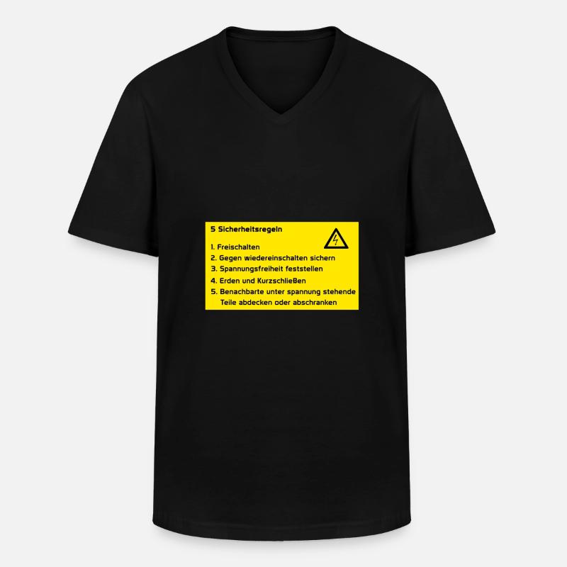 5 Sicherheitsregeln - Männer-T-Shirt mit V-Ausschnitt - Schwarz