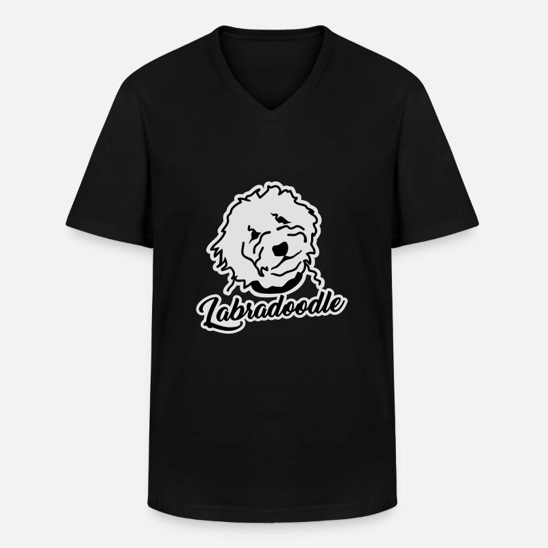 Labradoodle - Männer-T-Shirt mit V-Ausschnitt - Schwarz