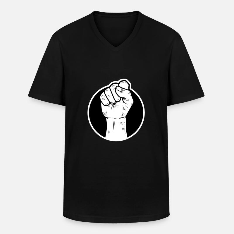 Faust design Classic revolution composition - Men's V-Neck T-Shirt - black