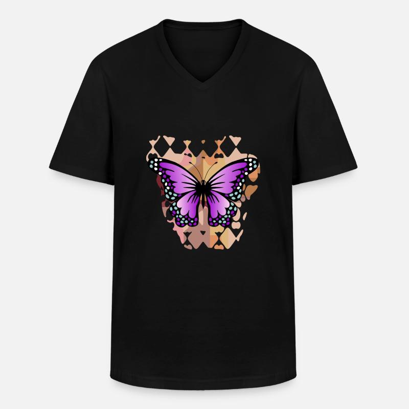 Schmetterling - Männer-T-Shirt mit V-Ausschnitt - Schwarz