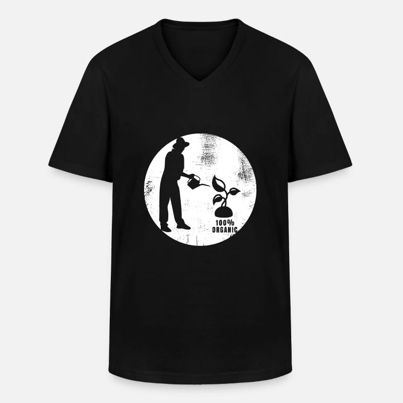 Bio Gärtner - Männer-T-Shirt mit V-Ausschnitt - Schwarz