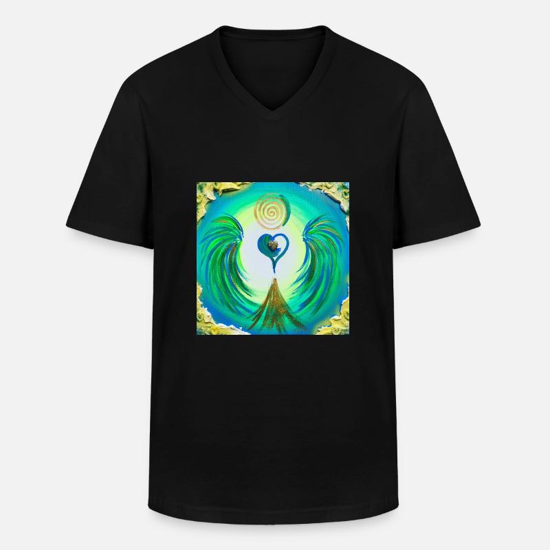 Herzengel der Annahme - Männer-T-Shirt mit V-Ausschnitt - Schwarz