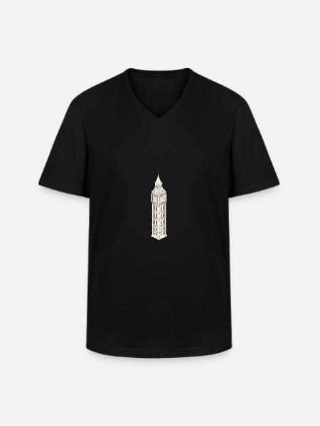 Big Ben tower - Men's V-Neck T-Shirt - black