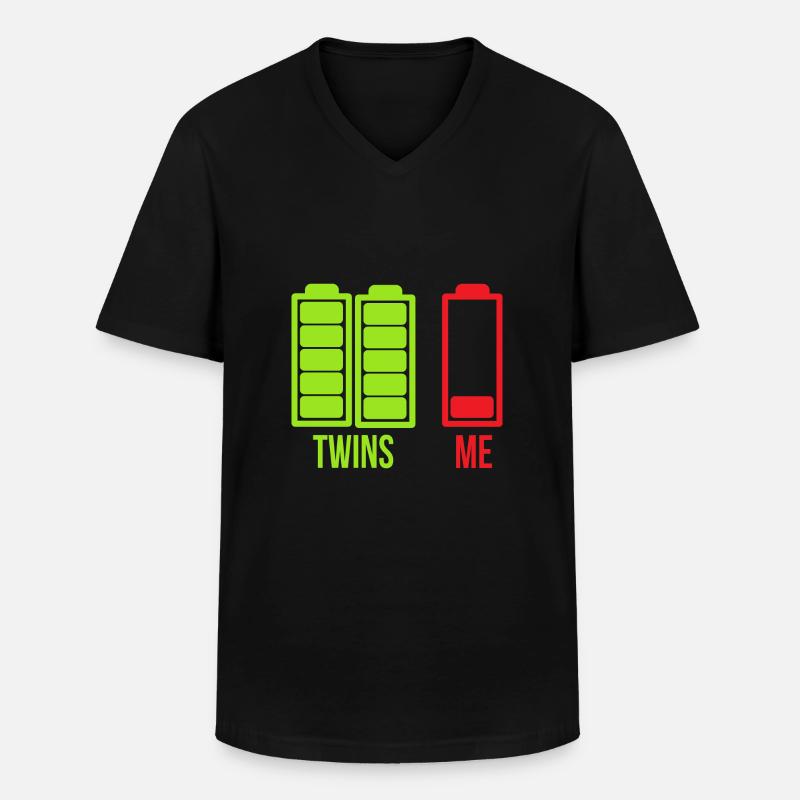 Twins And Me Geschenkidee - Männer-T-Shirt mit V-Ausschnitt - Schwarz