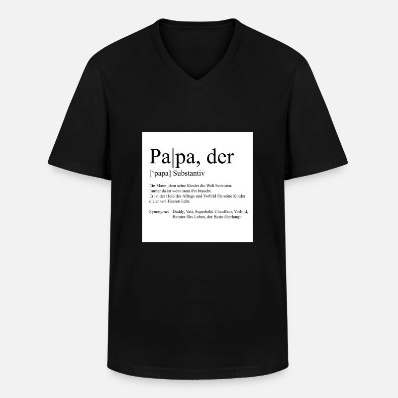 Papa, der - Männer-T-Shirt mit V-Ausschnitt - Schwarz