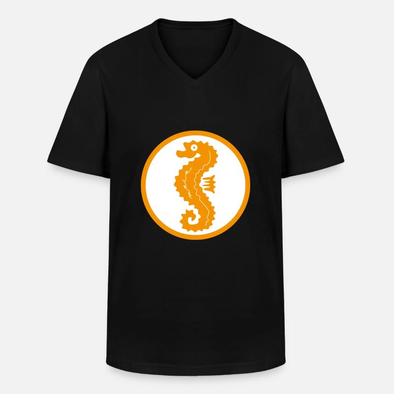 Seepferdchen Moin Ostsee Nordsee - Männer-T-Shirt mit V-Ausschnitt - Schwarz