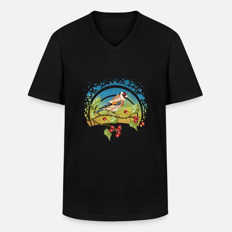 Bunter Vogel - Männer-T-Shirt mit V-Ausschnitt - Schwarz
