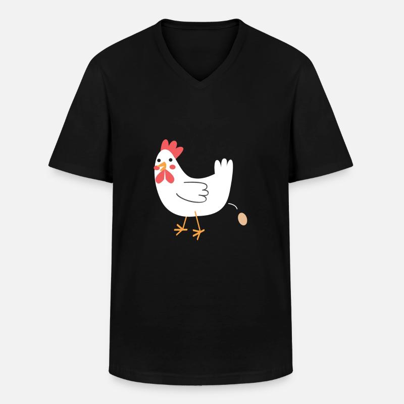 Huhn ein Ei! - Männer-T-Shirt mit V-Ausschnitt - Schwarz