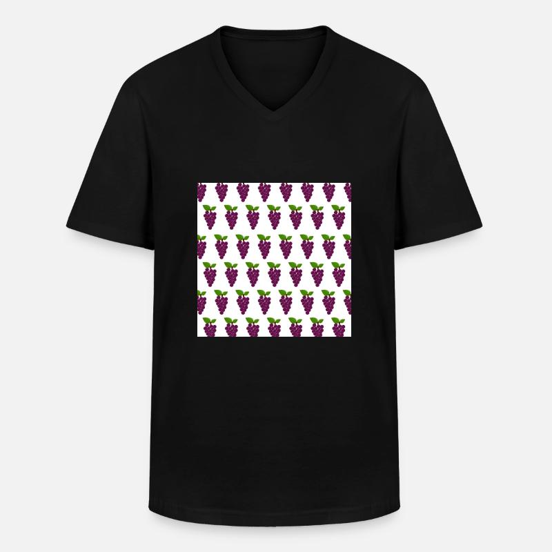 Traubenmuster - Männer-T-Shirt mit V-Ausschnitt - Schwarz