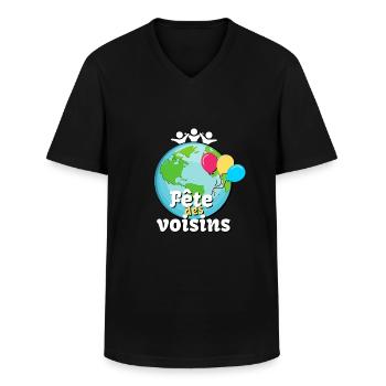 Fete Des Voisins Rencontrer Vos Voisins - T-shirt col V Homme - noir - Devant - AI Model Male 178 dark (178cm)