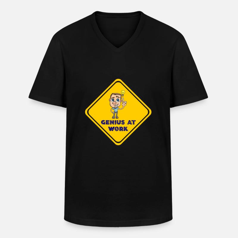 Der geniale Nerd - Männer-T-Shirt mit V-Ausschnitt - Schwarz
