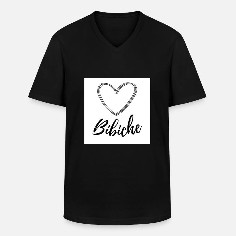 BIBICHE - Männer-T-Shirt mit V-Ausschnitt - Schwarz