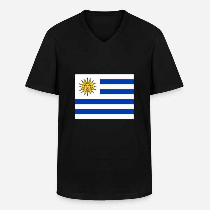 Uruguay - Männer-T-Shirt mit V-Ausschnitt - Schwarz