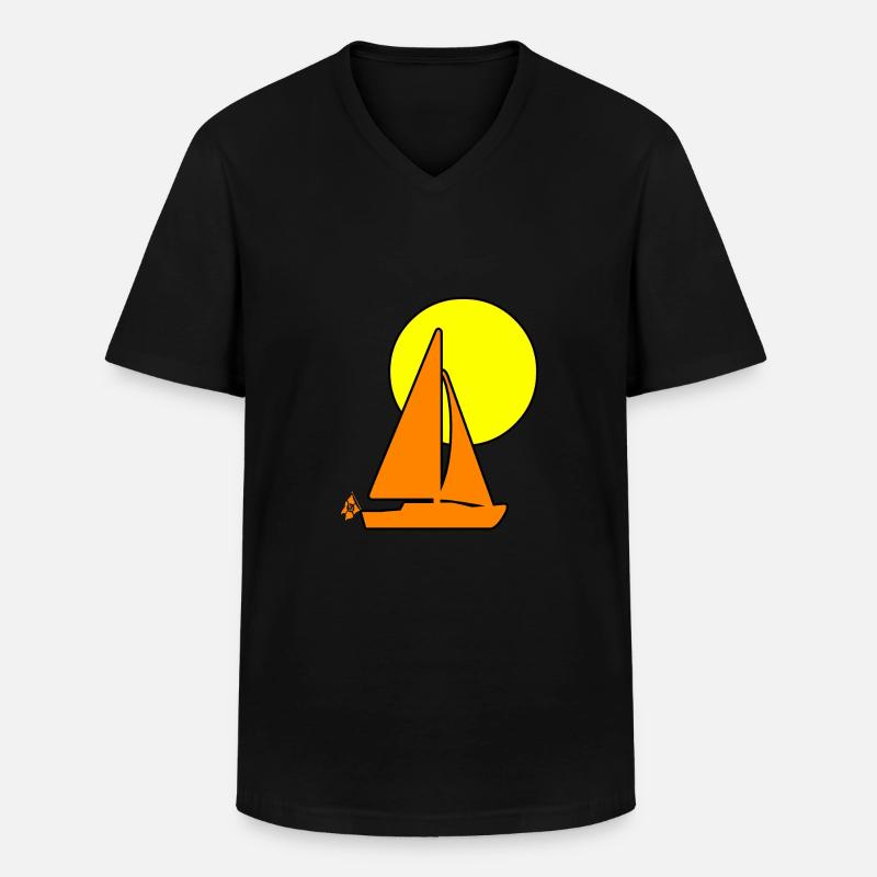 Segeln - Männer-T-Shirt mit V-Ausschnitt - Schwarz