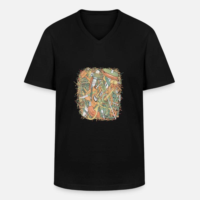 Creator-Tools. - Männer-T-Shirt mit V-Ausschnitt - Schwarz