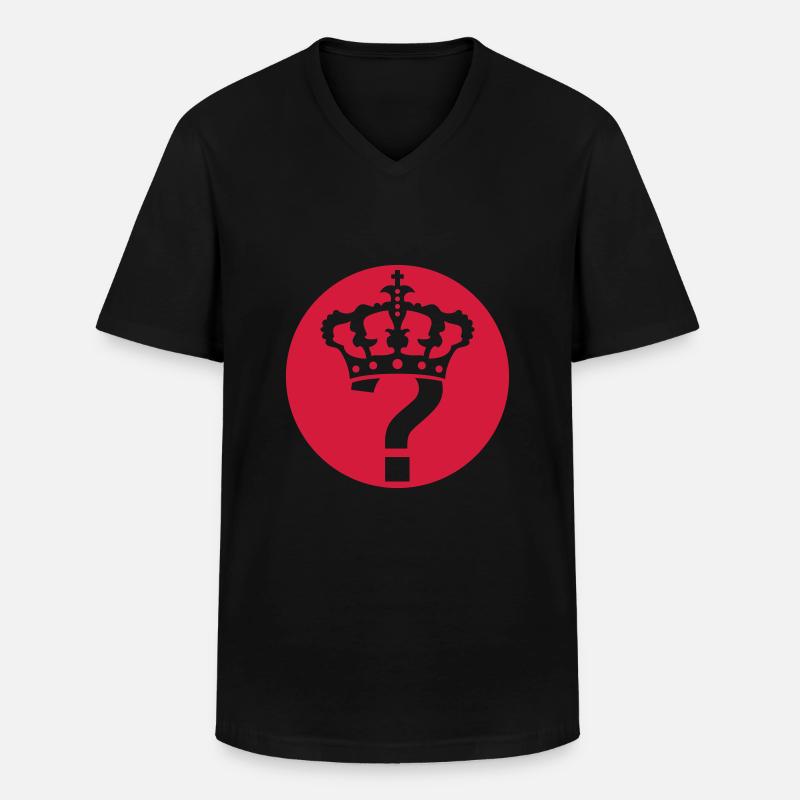 Fragezeichen Icon Krone - Männer-T-Shirt mit V-Ausschnitt - Schwarz